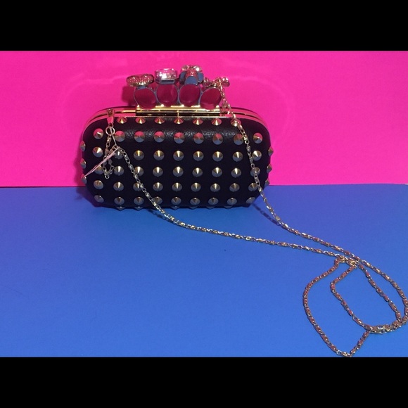 SOLD! Natasha Couture Jeweled Studded Clutch NWT - Picture 5 of 8